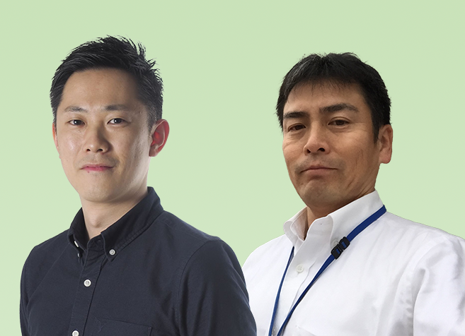 TOMY PLARAIL Business Group Wataru Ito (left), Brands Marketing Team Toshiyuki Kitaura (right), R&D Team