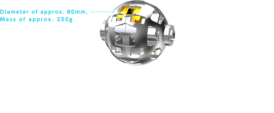 Diameter approx. 80mm, Weight approx. 250g Transforms from a sphere to a lunar robot