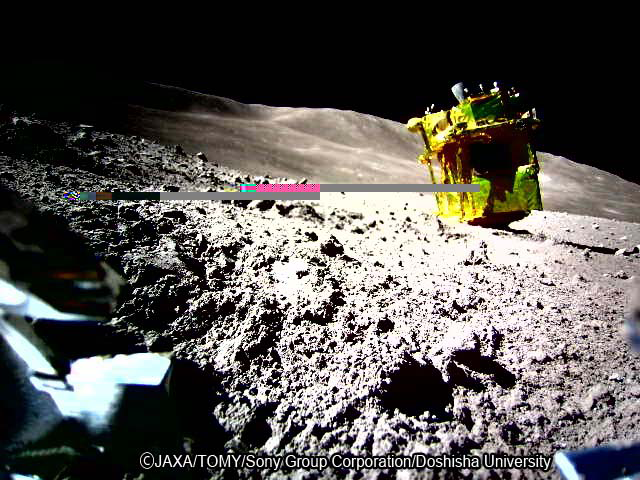 Photo of the Smart Lander for Investigating Moon (SLIM) taken by SORA-Q(Taken January 20, 2024)