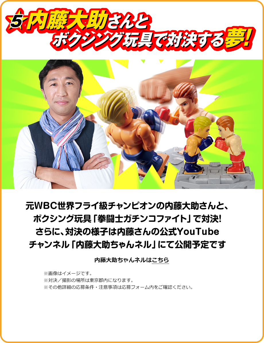 内藤大助さんとボクシング玩具で対決する夢