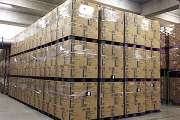 商品倉庫で使用されている崩れ防止フィルム