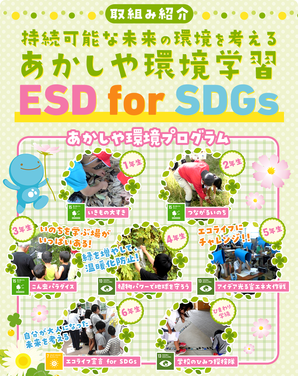取組み紹介 持続可能な未来の環境を考えるあかしや環境学習 ESD for SDGs