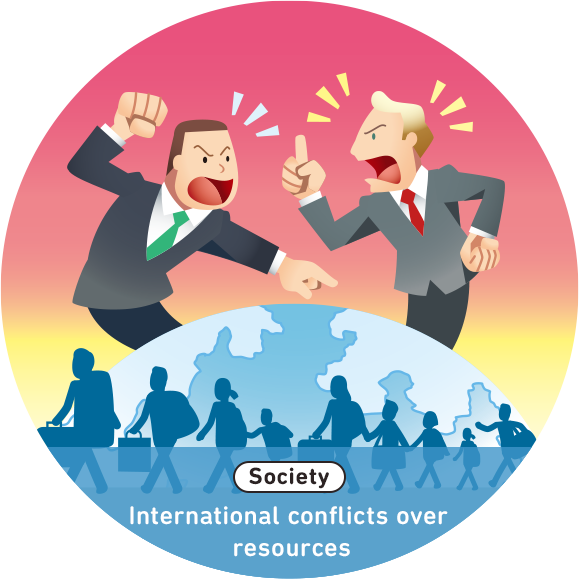 Society International conflicts over resources