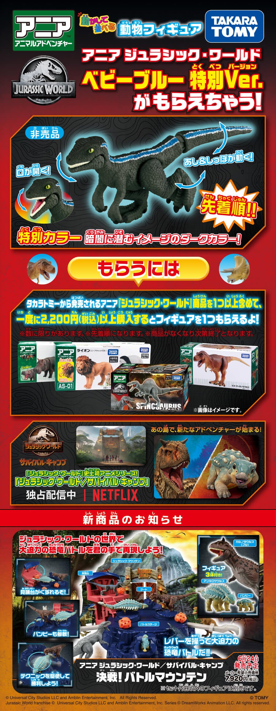 アニア ジュラシック・ワールド ベビーブルー 特別Ver.がもらえるキャンペーン