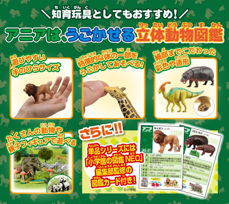 知育玩具としてもおすすめ！アニアはうごかせる立体動物図鑑