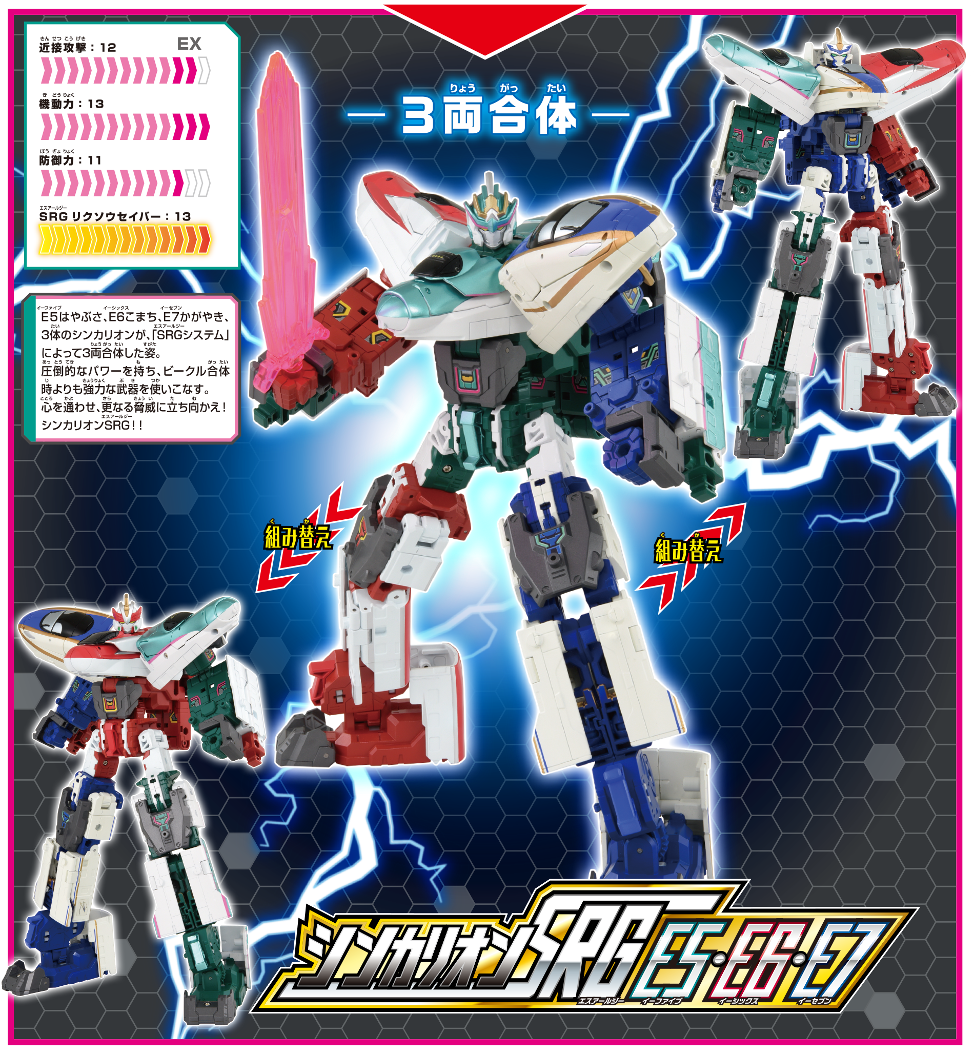 -3両合体-シンカリオン SRG E5・E6・E7 合体セット