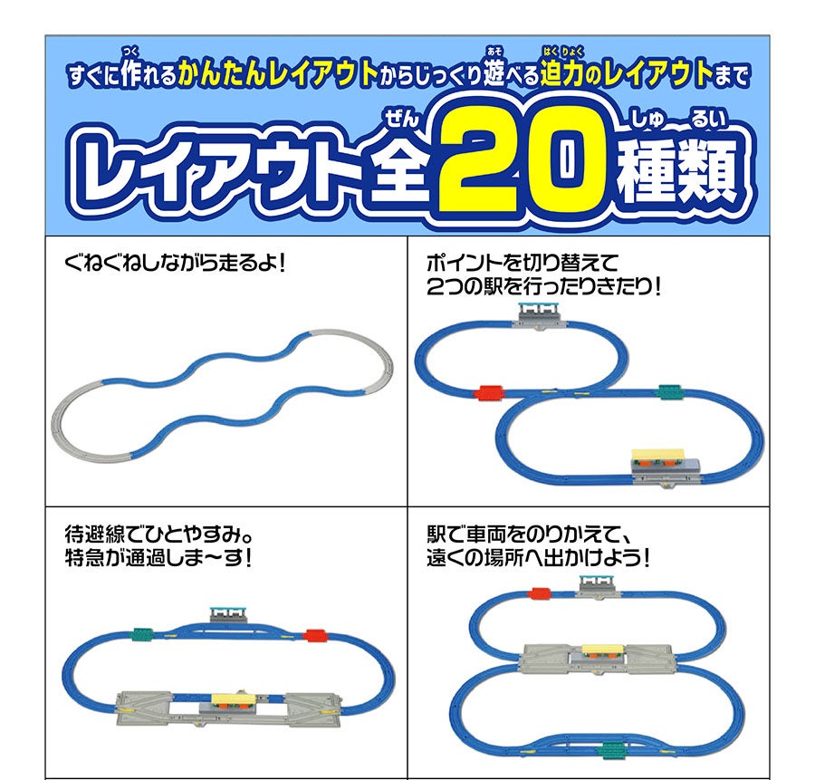 すぐに作れるかんたんレイアウトからじっくり選べる迫力のレイアウトまでレイアウト全２０種類