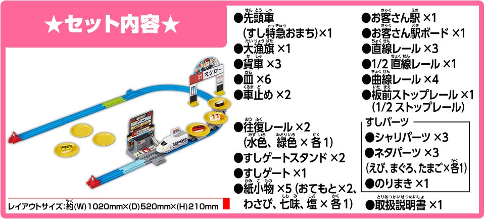 極み！おとどけ！スシロー×プラレール｜セット内容