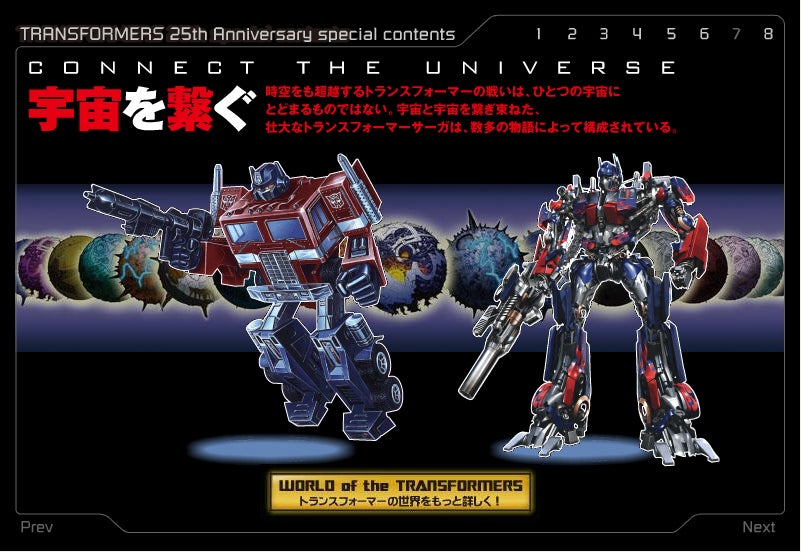 TRANSFORMERS 25th Aniversary special contents
