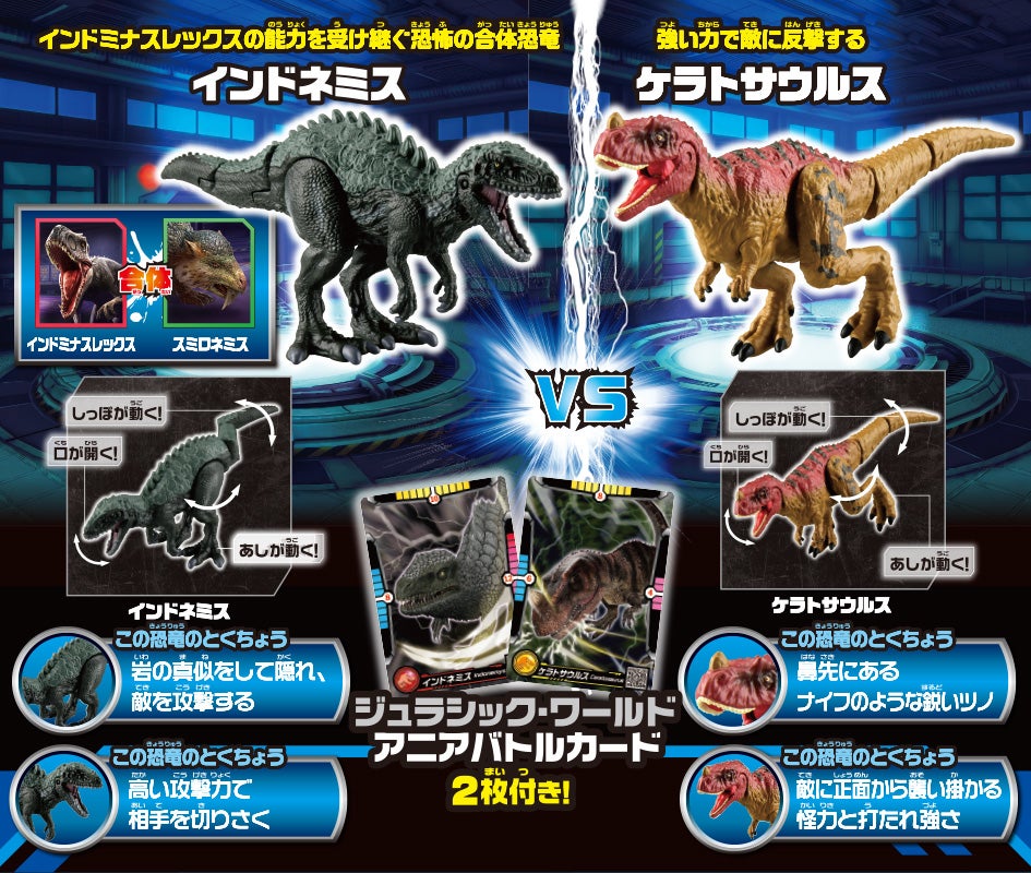 アニア　ジュラシック・ワールド アライブ　インドネミスVSケラトサウルス　セット