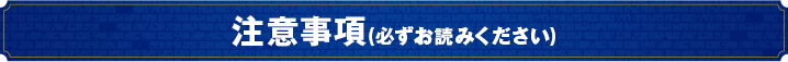 注意事項(必ずお読みください)