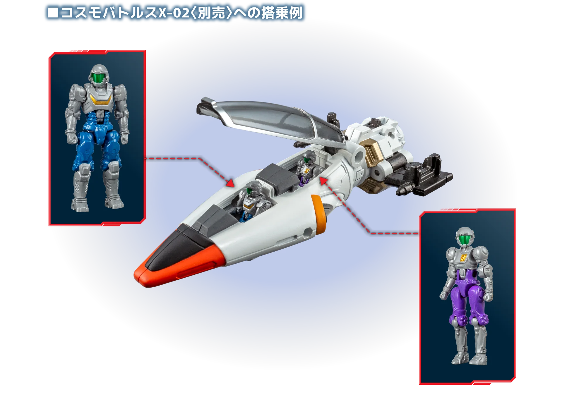 コスモバトルスX-02〈別売〉に搭乗例