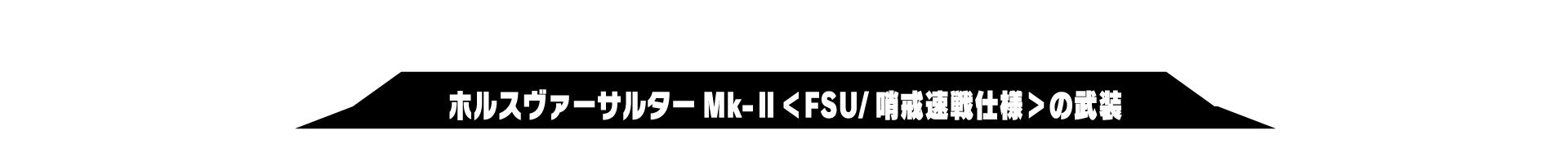 ホルスヴァーサルターMk-Ⅱ＜FSU/哨戒速戦仕様＞の武装