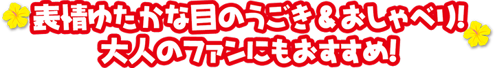 表情ゆたかな目のうごき＆おしゃべり！ 大人のファンにもおすすめ！