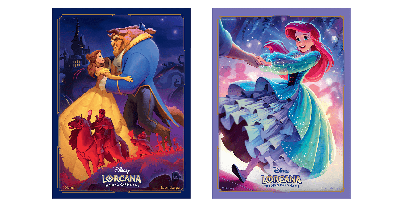 ディズニー・ロルカナ・ＴＣＧ　日本語版　公式カードスリーブ　「美女と野獣　ベル＆野獣」「リトル・マーメイド　アリエル」