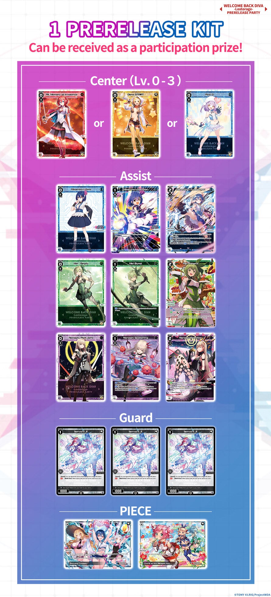 Pre-release Kit Card list 