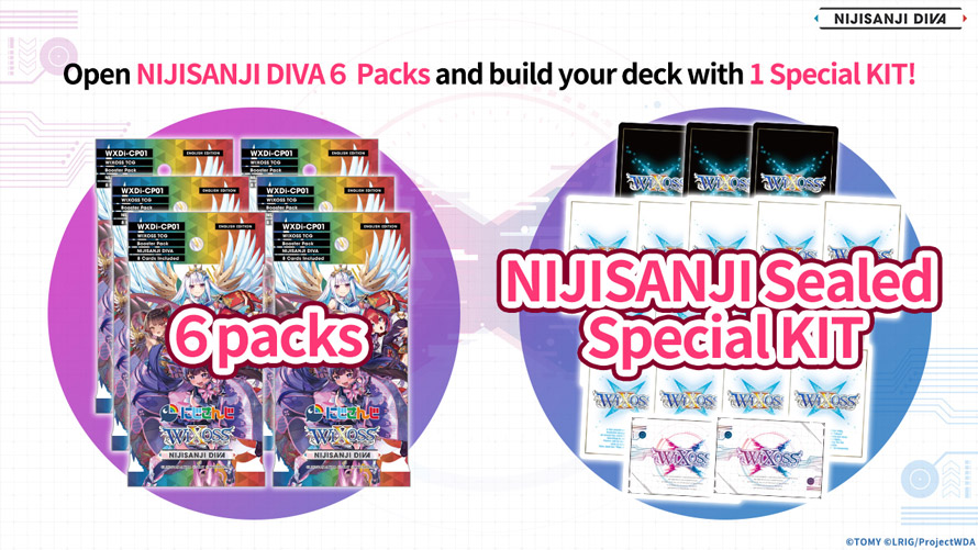 Open NIJISANJI DIVA6 Packs and build your deck with 1 Special KIT!