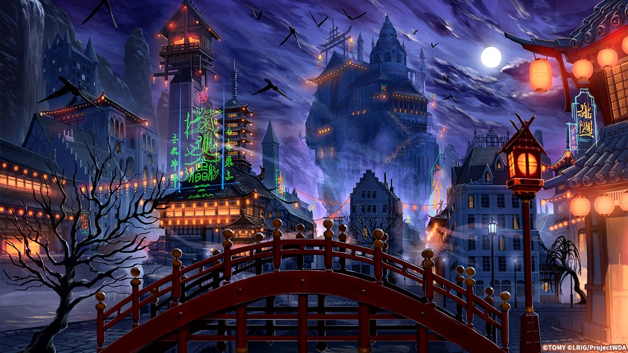 Japanese and Western elements and colors are mixed together. The two things that should have existed separately, Japanese style and Gothic horror style buildings and cityscapes, are mixed together, forcing them to become one and barely keeping them together. It has an eeriness that even the hearts of the people standing there are agitated. If even a single infrastructure was removed, the whole world would collapse at once.