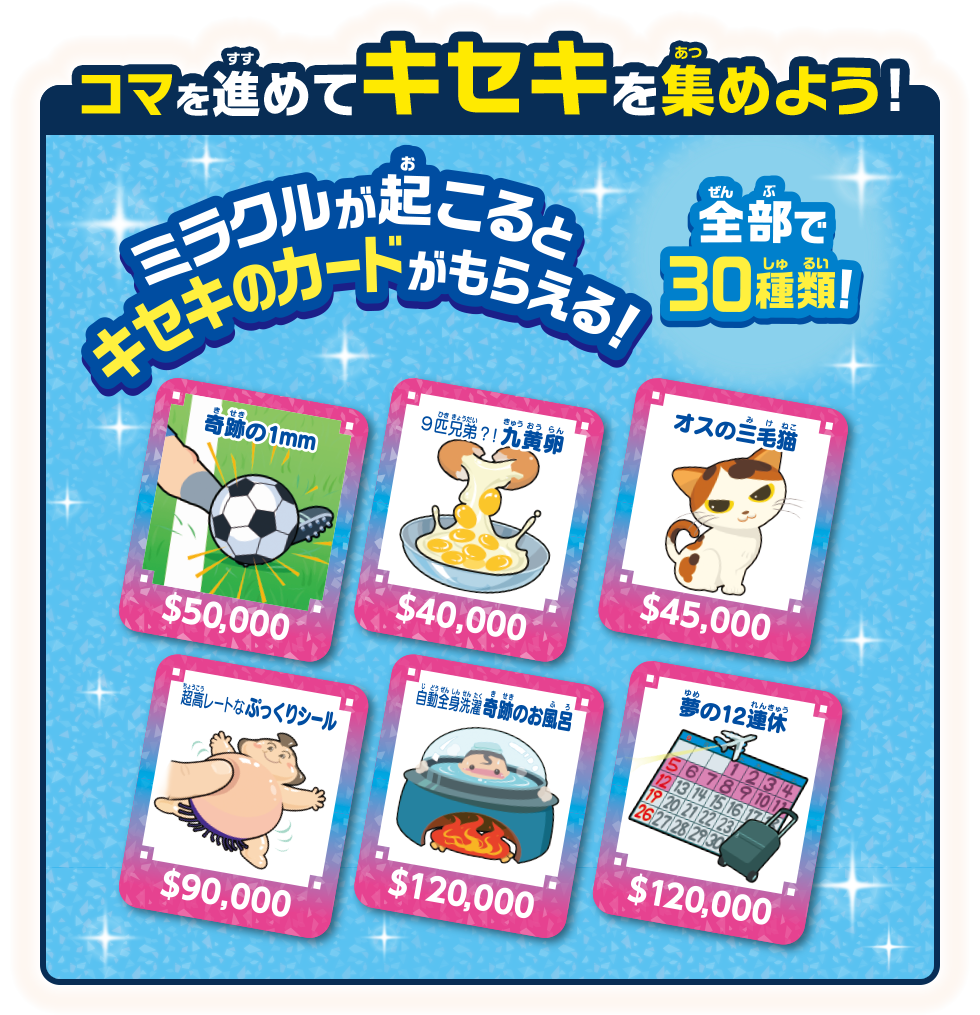 コマを進めてキセキを集めよう！