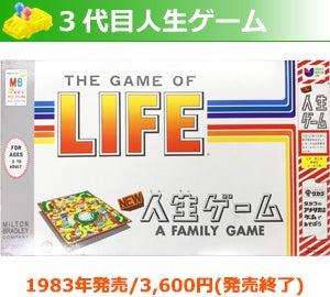 3代目人生ゲーム 1983年発売/3,600円（発売終了）