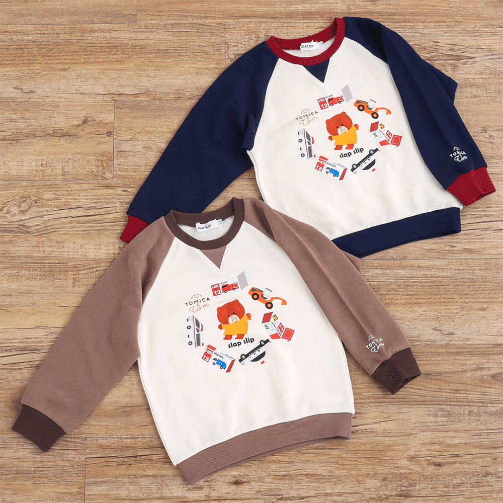 SLAPSLIP はたらくくるまトムプリントラグラントレーナー