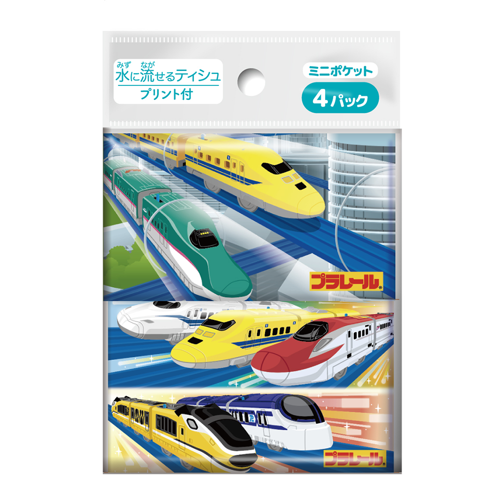 プラレール　ミニポケットティシュ4P