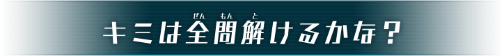 キミは全問解けるかな?