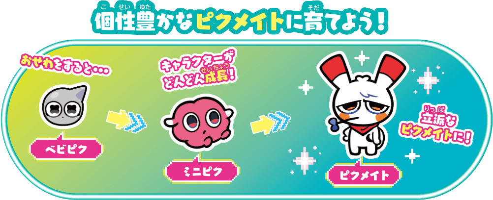 個性豊かなピクメイトに育てよう！