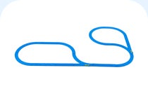 ターンアウトレールで、2つの丸をいったりきたり