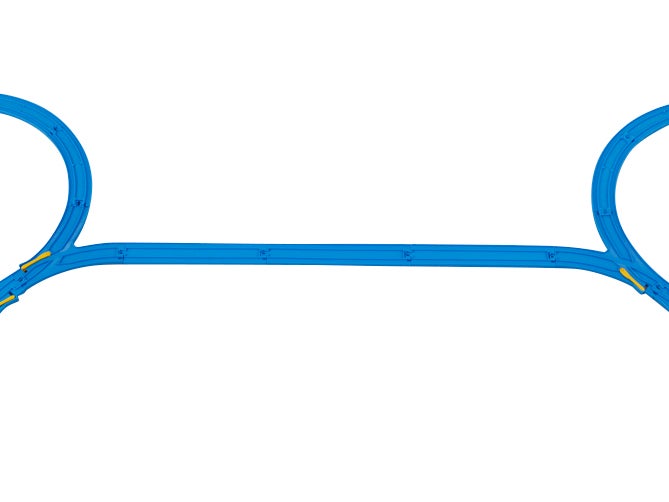 トンネルの下には直線レールを3本使うよ。