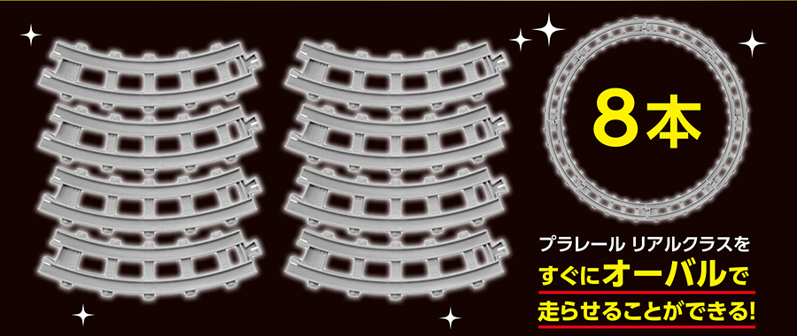 リアル曲線レール8本｜プラレール リアルクラスをすぐにオーバルで走らせることができる！
