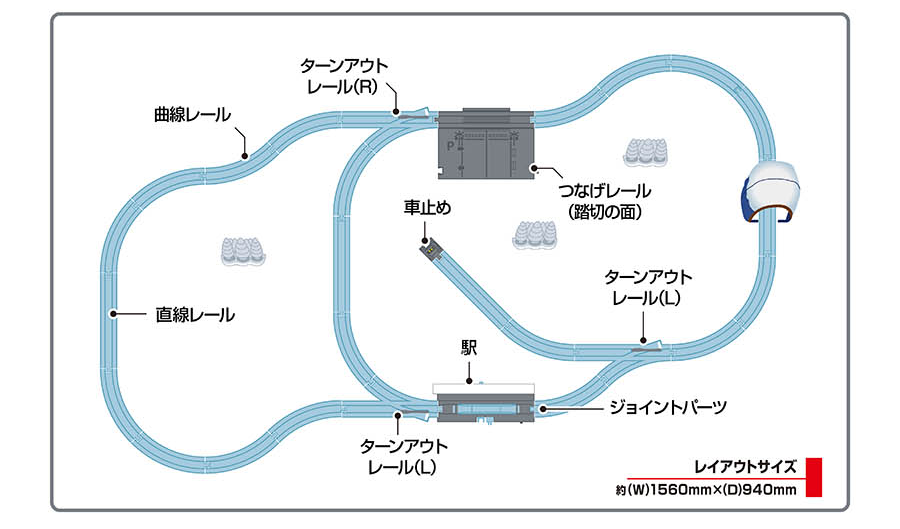 レイアウトサイズ約（W）1,560mm×（D）940mm