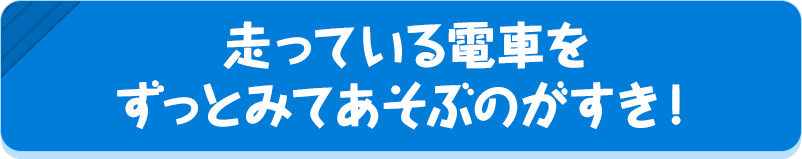 走っている電車をずっとみてあそぶのがすき！