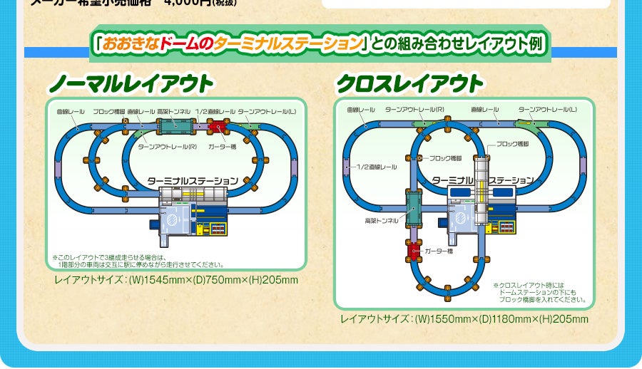 「おおきなドームのターミナルステーション」との組み合わせレイアウト例