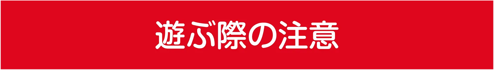 遊ぶ際の注意