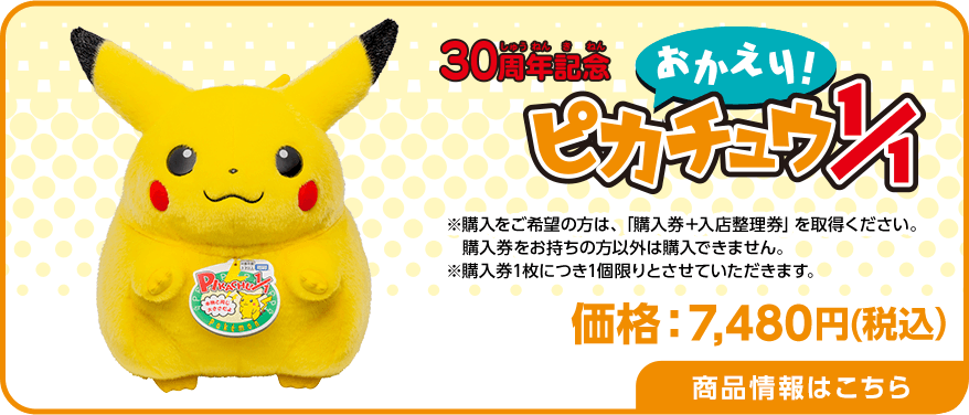 ポケモン30周年記念　おかえり！ピカチュウ1/1