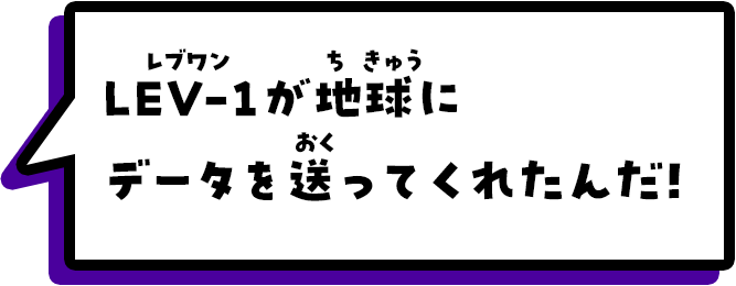 LEV-1が地球にデータを送ってくれたんだ！