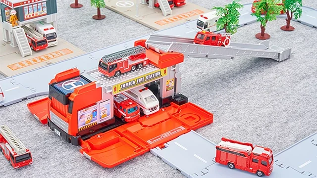 トミカビークルタウン 変形はしご消防車(トミカ付き)