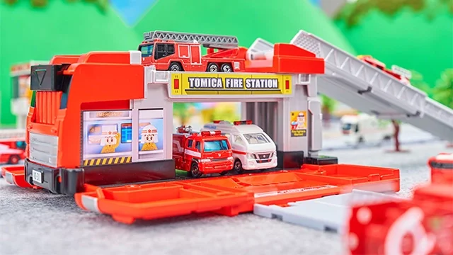 トミカビークルタウン 変形はしご消防車(トミカ付き)