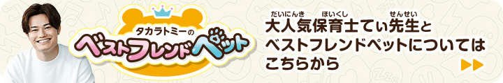 タカラトミーのベストフレンドペット　大人気保育士てぃ先生とベストフレンドペットについてはこちらから