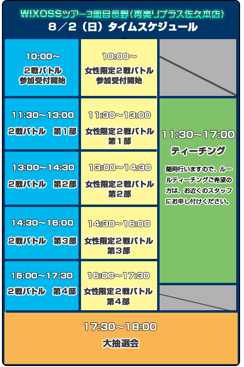 タイムスケジュール