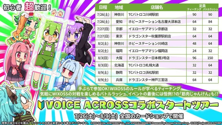 VOICE ACROSSコラボスタートツアー